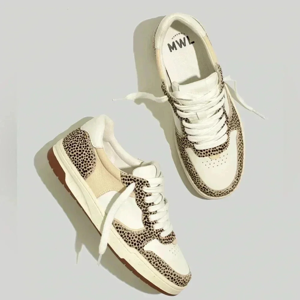 Madewell Court Sneakers in Spotted Calf Hair size 8